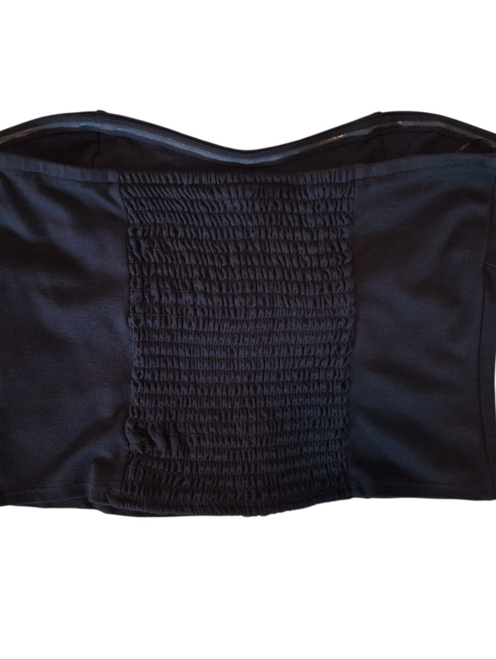 Black Strapless Corset Cropped Y2K Minimalist - Picture 2 of 9